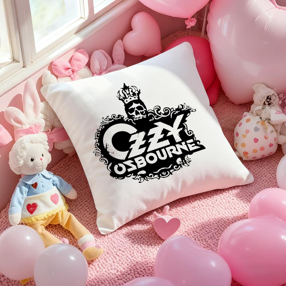 O-Ozzy Osbourne Band Lead Singer Pillow Case Soft Plush Fabric Double-Sided Printed Cushion Cover Warm Winter Sofa Pillow Case