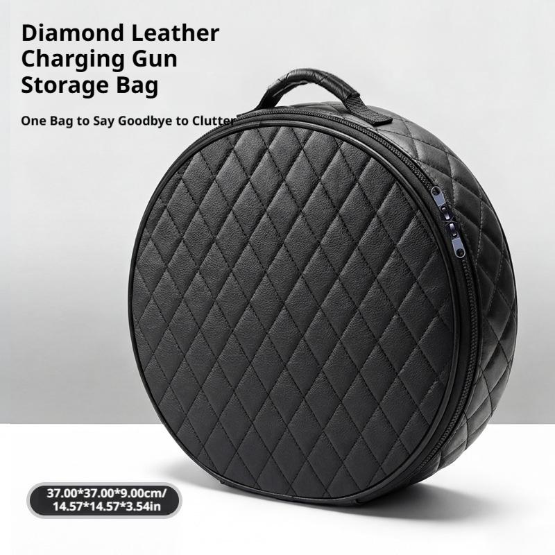 SEAMETAL Bolsa de Almacenamiento para Coche Estuche Organizador de Cuero Caja de Almacenamiento Recargable para Pistola Accesorios de Coche