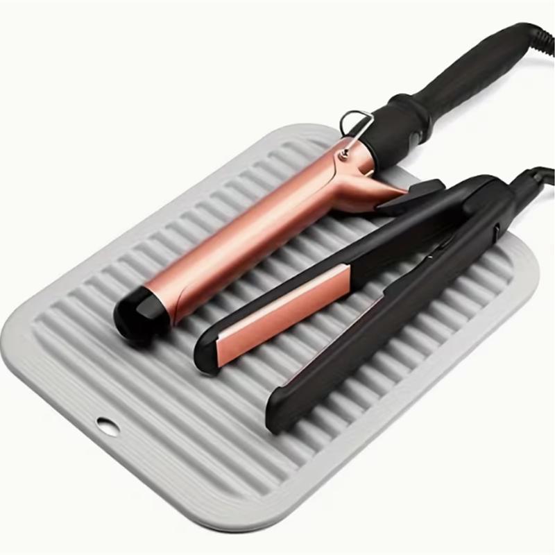 Silicone Heat Resistant Mat Hair Curling Iron Mat Hot Holder Portable Flat Iron Hair Straightener Pad Cover Travel Vanity Salon