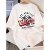 California Los Angeles West Coast Print T Shirt Unisex Unisex Retro Palm Tree Graphic Tee Casual Crew Neck Short Sleeve For Summer