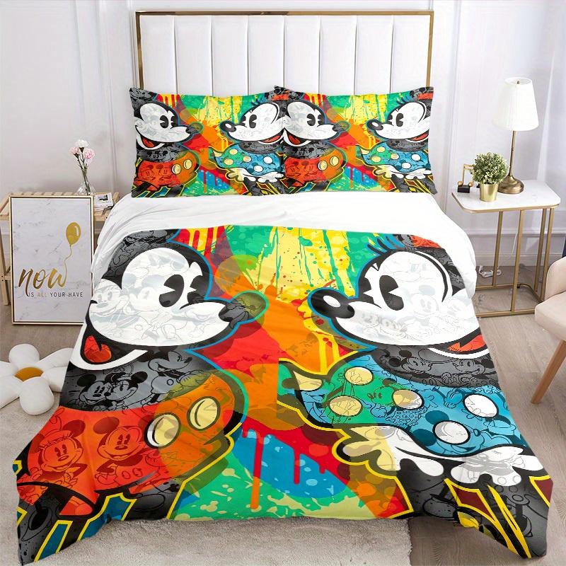 3pcs set Mickey Mouse, Pop Art, Colorful Bedding Set with Duvet Cover+Pillowcases, All-Season Polyester, Zipper Closure79