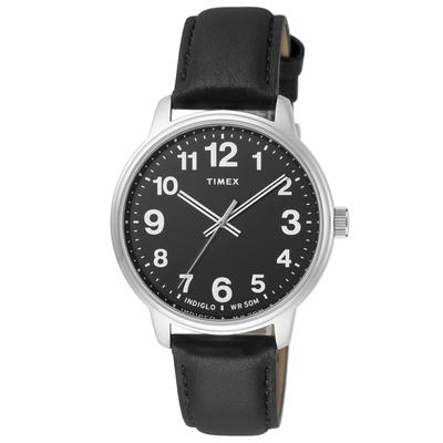 TIMEX Easy Reader Quartz Watch with Calf Leather Strap TW2V21400 Men's Black
