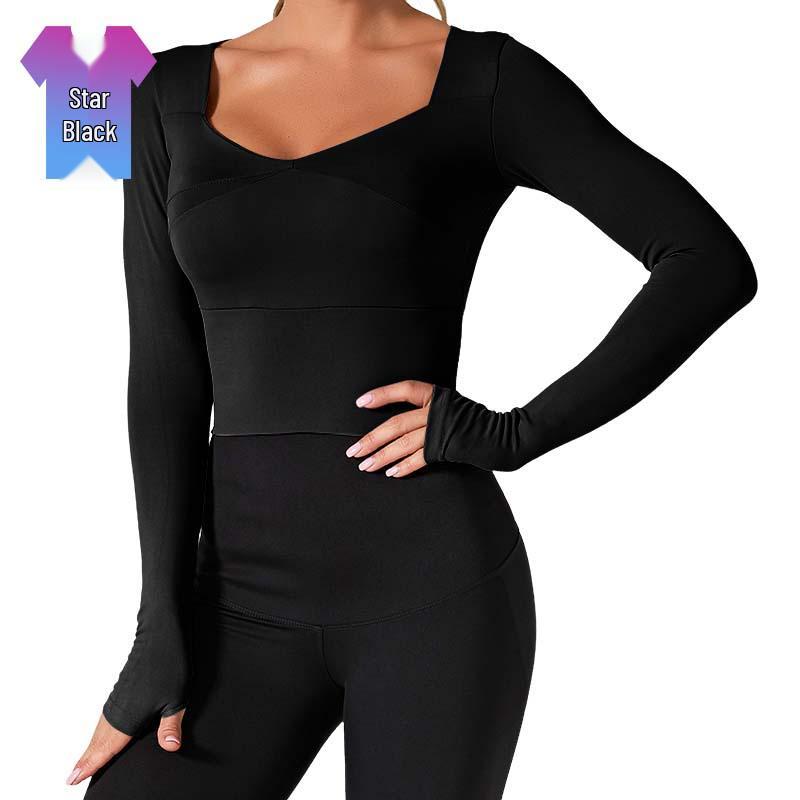 

Женский осенне-зимний кроп-топ для йоги с длинным рукавом - Ощущение обнаженности, Открытый пупок, Идеально подходит для бега и фитнеса XXL