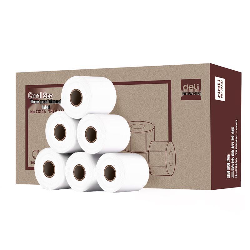 Deli 80x60mm Three-Proof Thermal Label Paper
