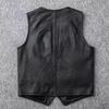 Nuovo Gilet da Lavoro Retro Distressed in Vera Pelle Primo Strato da Uomo Slim Fit Giacca in Pelle Giacca in Pelle