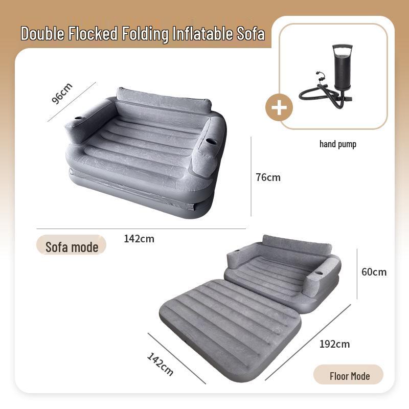 Thick Flocking Inflatable 2-in-1 Sofa Recliner: Sit & Lie Tent Sofa