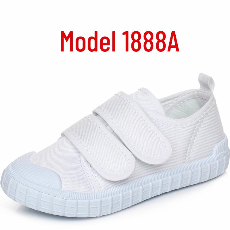 Kinder Weiße Canvas Schuhe - Unisex Indoor Kindergarten Tanz- und Sportschuhe
