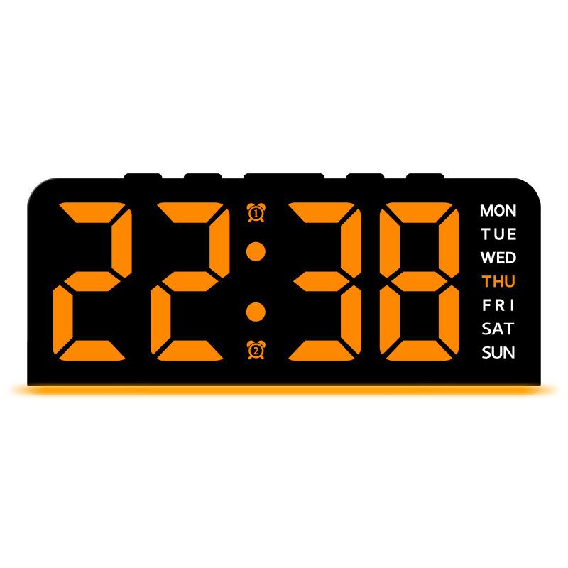 New LED Large Word Digital Clock Aura Light Date Sleeping Table Clock Multifunctional Digital Alarm Clock