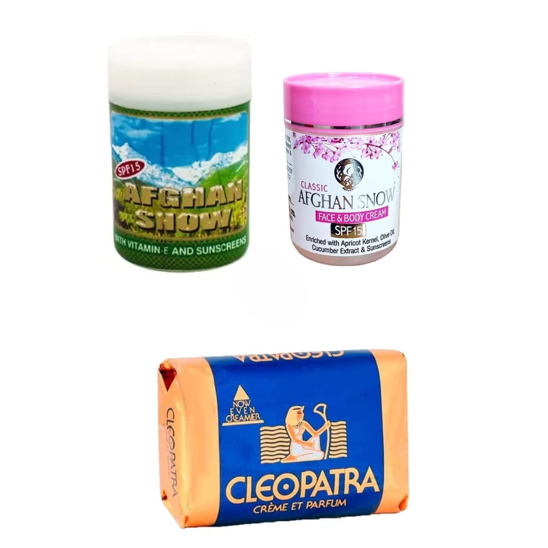 RSINC Afghan Snow Skin Cream & Classic Afghan Snow Cream  | For All Skin Types With Combo 1 X Cleopatra Beauty Soap