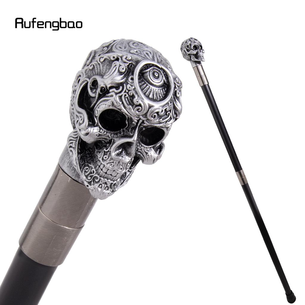 Weißer Harzblumen-Totenkopf-Kopf Gehstöcke Mode-Stock Dekorativer Stock Halloween für Cosplay-Partys, für Cosplay & Party 93cm