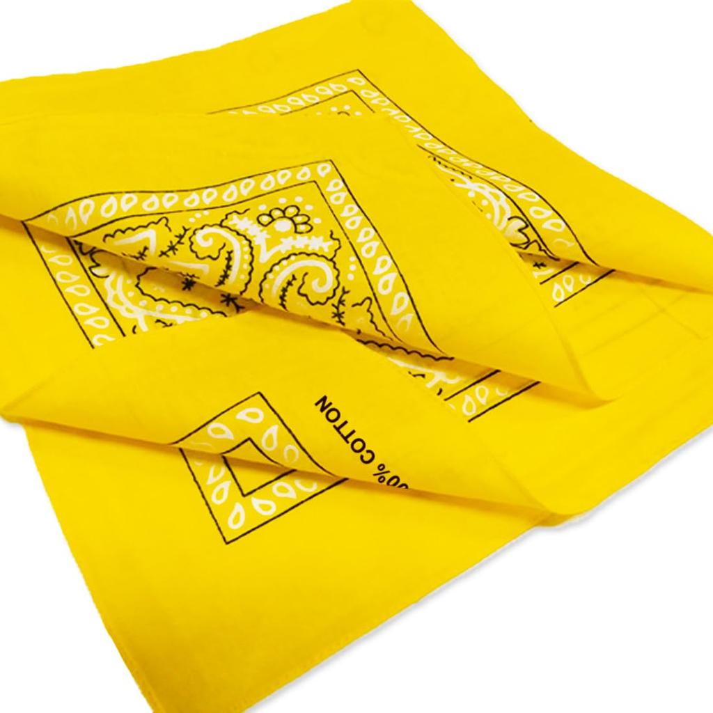 kakatrend bandana yellow paisley 100% cotton adult bandana handkerchief cotton bandana unisex durag large 55cm x 55cm