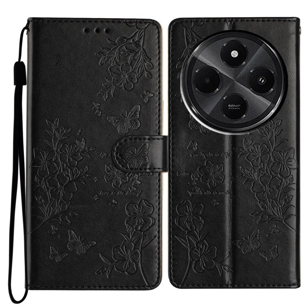 For Xiaomi Redmi A4 5G Wallet Phone Case Butterfly Floral Imprint Leather Flip Cover