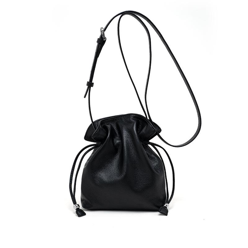 

Women s Genuine Leather 2026 Cloud Phone Crossbody Bag with Drawstring - Versatile Fashion Shoulder Bag