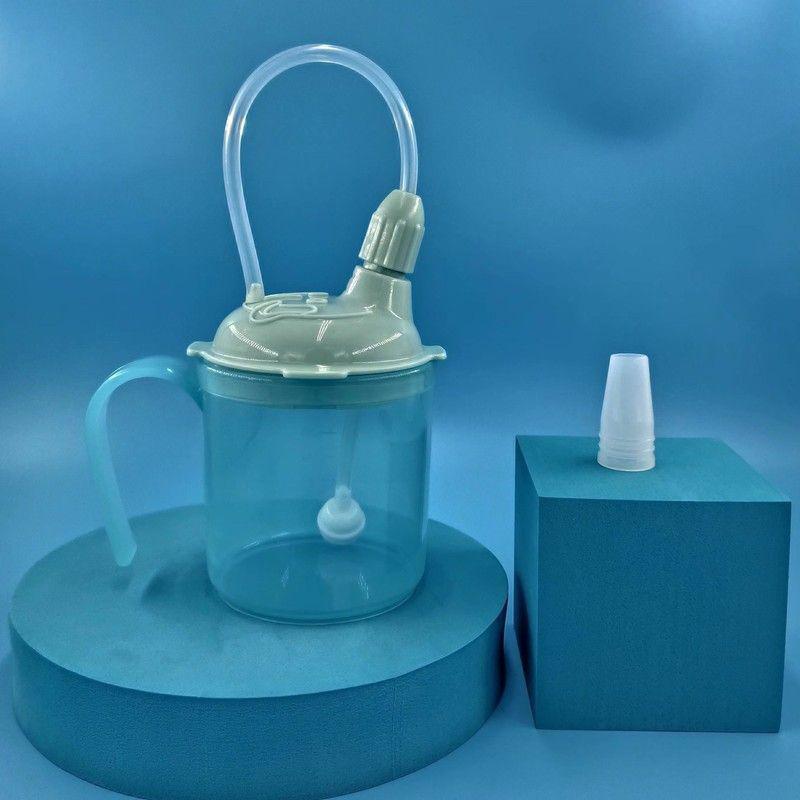 

Взрослая кружка-непроливайка с ручкой Пластиковая кружка для питья Пожилые люди с ограниченными возможностями Протекающая чашка Дисфагия Паркинсон СПИД Жизнь зелёный