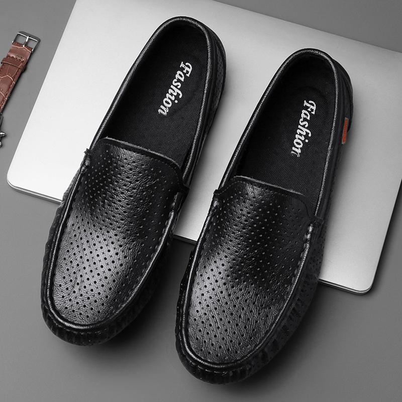 Summer Hollow Out Men Casual Shoes 2025 New Light Breathable Slip on Loafers Men Shoes Walking Driving Shoes Flats Male Footwear