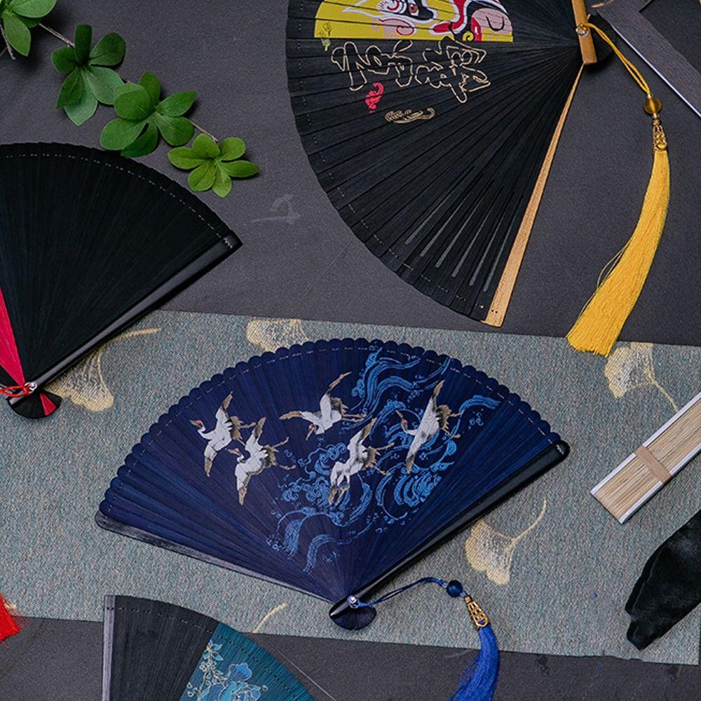 Chinese Style Japanese Classical Folding Fan Ancient Style Bamboo Fan Hand Fans  Hanfu Accessories