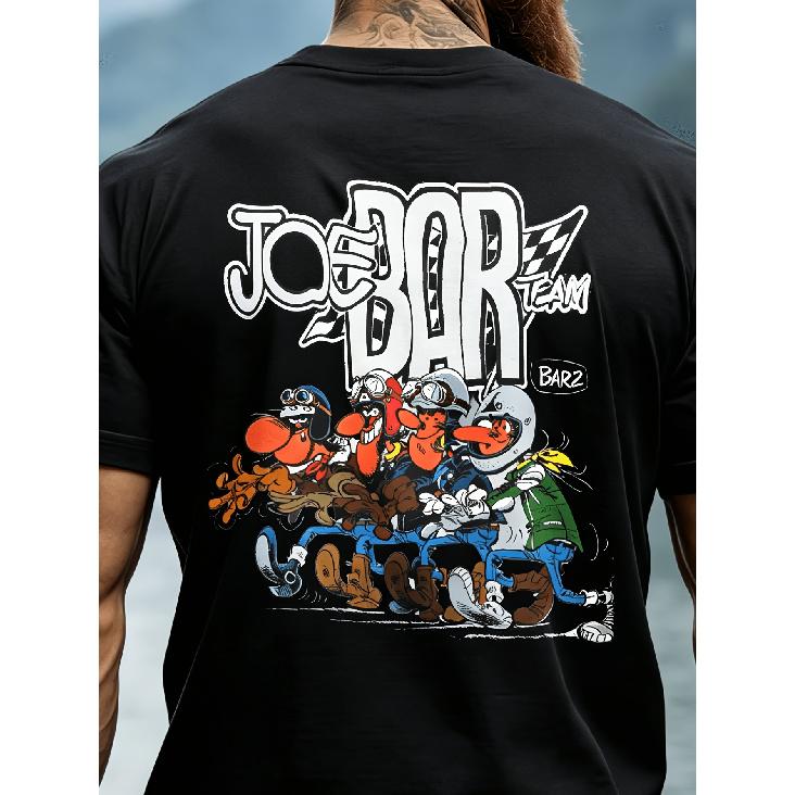 Joe Bar Team T-Shirt - Atmungsaktives Rundhals-Freizeit-T-Shirt mit ikonischem Team-Print, Maschinenwaschbar, Geeignet für Outdoor- & Freizeitkleidung, Ganzjährig für