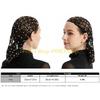 49MD Elegant Handmade Crochet Snood Hair Net Turban Hat for Women with Pearls Bead Decoration Great for Weddings and Parties