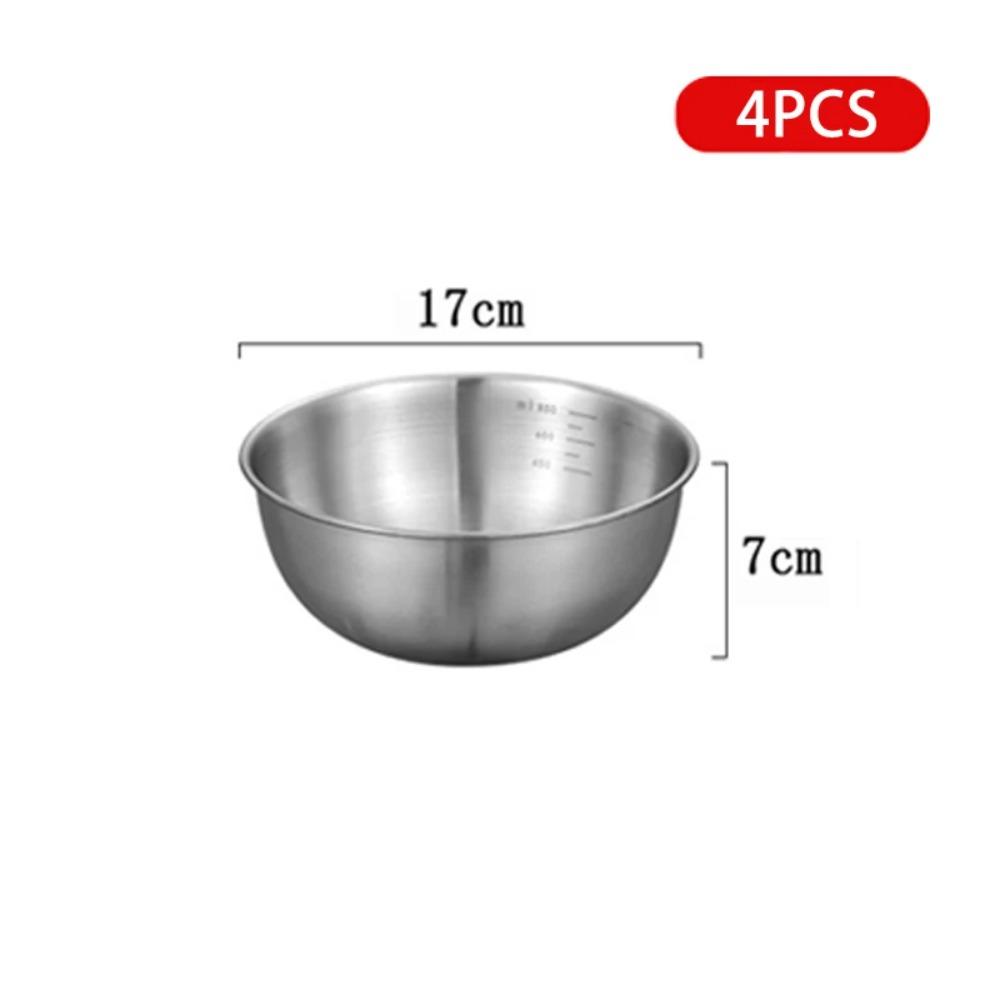 

Кухонная миска из нержавеющей стали, корейская миска для рамена, миска для фруктового салата, миска для смешивания со шкалой
