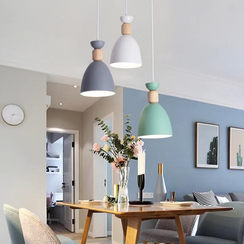 Nordic Modern Minimalist Macaron Pendant Light - Three-Head Design for Restaurant or Bar Counter