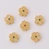 Copper Sand Gold Hollow Separated Bead Cherry Blossom Charm For DIY Jewelry Making Craft Accessories