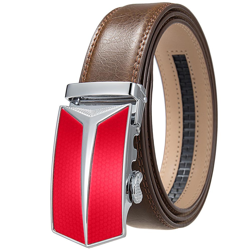 Men'S Belt, Automatic Buckle Cowhide Belt Casual Business Ly36-1314-1
