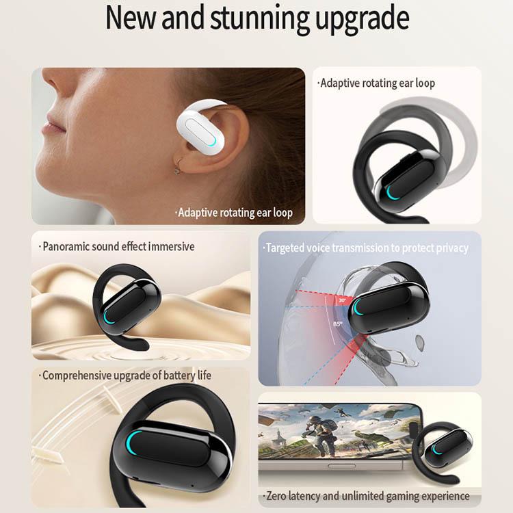 MF9 Single Ear Hook Bluetooth Earphone - Adjustable Sport & Business Design, Not In-ear.