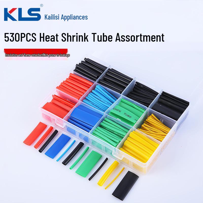 530pcs Colored & Black Heat Shrink Tubing Kit for Wire Protection