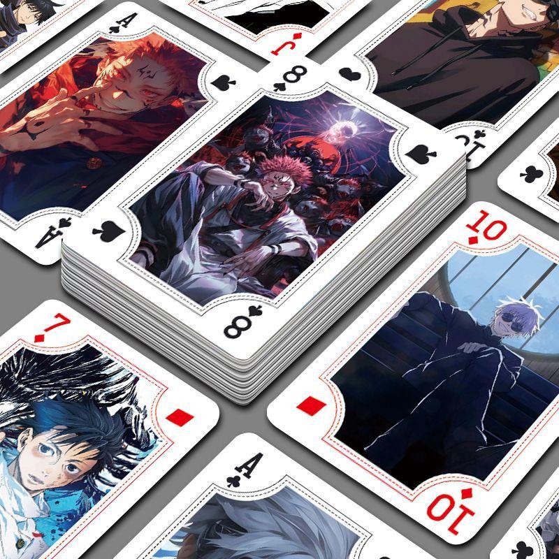 54pcs Jujutsu Kaisen Playing Cards Gojo Satoru Geto Suguru Itadori Yuji Poker Toy Collect Birthday Gift