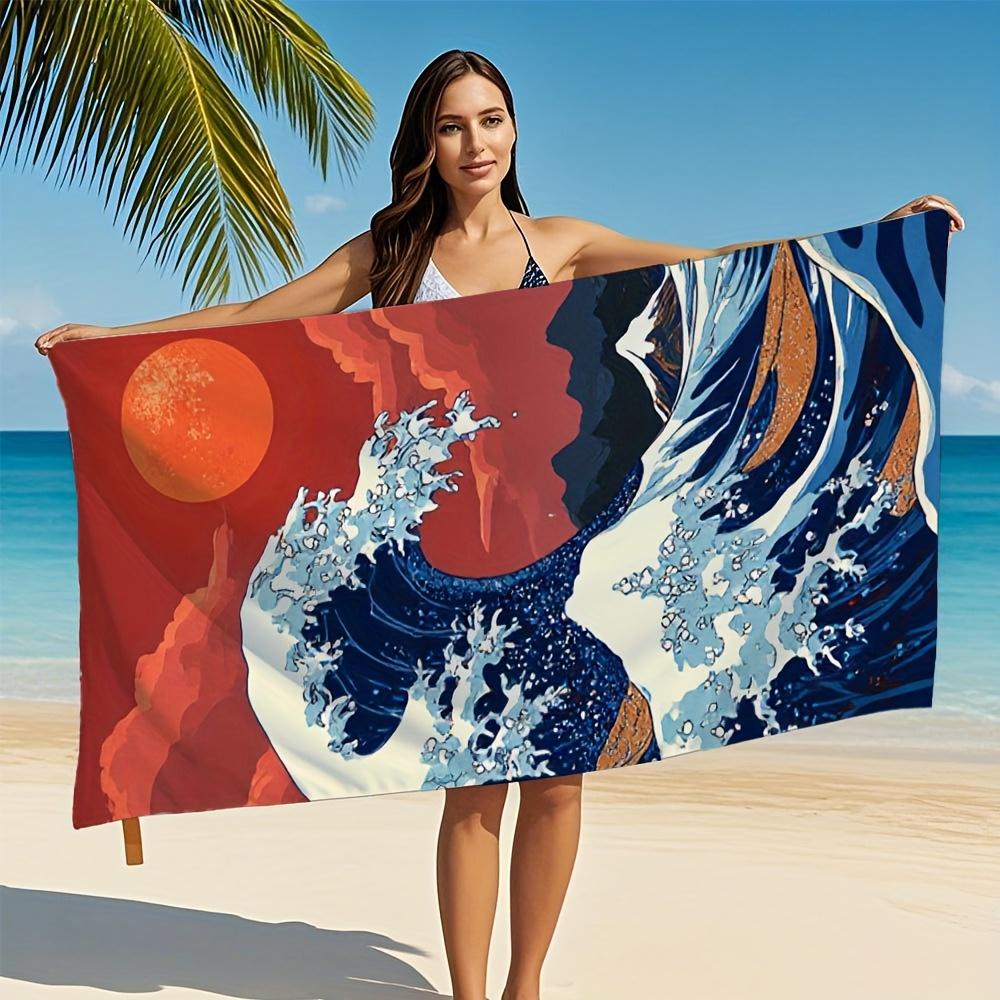 Great Wave Off Kanagawa Microfiber Towel, Ultra-Soft Quick-Dry Absorbent for Swimming Travel