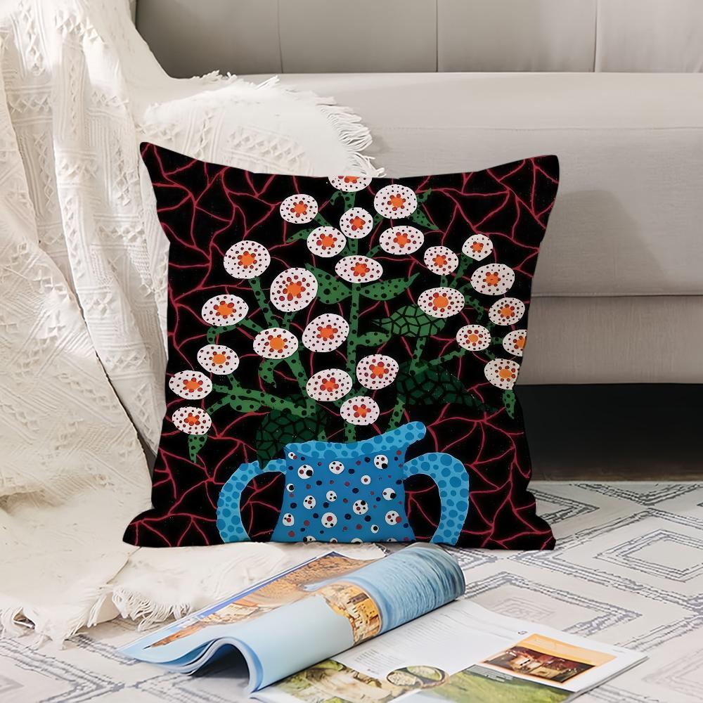 Aesthetic Art K-Kusama Y-Yayoi Pillow Case Office Cushions Suitable For Sofa Car Bedroom Decorative Cushion Cover