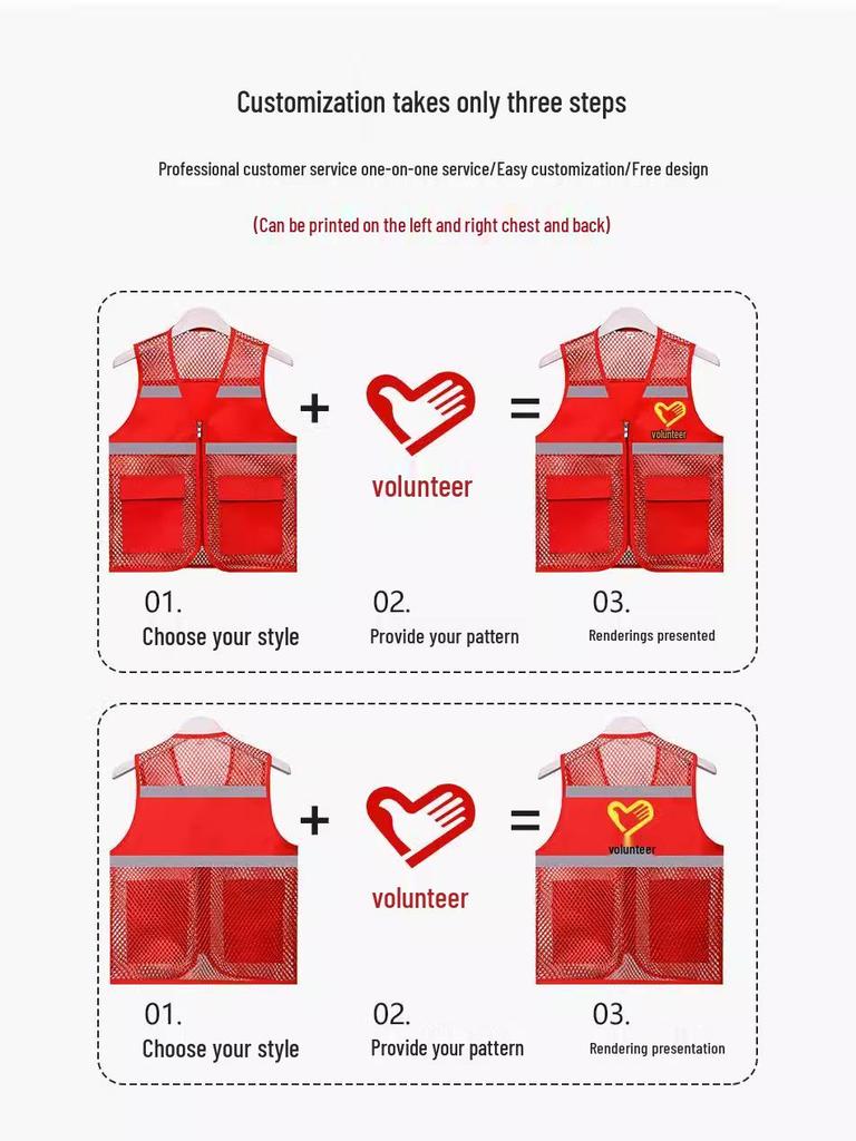 Reflekterande nätväst med anpassad logotyp för barns utomhusaktiviteter