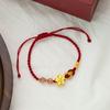 Lucky Peach Blossom Transfer Bead Bracelet for Women Men Handmade Braided Red Rope Adjustable Bracelet Couple Jewelry Gifts