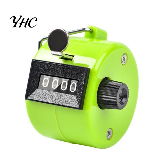 Sports Clicker Counter Metal Hand Tally with 4 Digit Display No Supplies Battery Required Compact Size Portable Mechanical Four-Digit зелёный