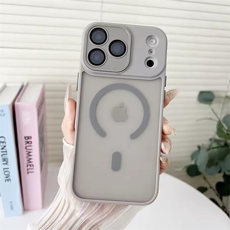 

Clear Hybrid Frosted Case for IPhone 17 Air 16e 15 14 Plus 13 12 11 Pro Max Magnetic Wireless Charge Hard Protector Cover iPhone 11 серый