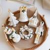 Christmas Ornaments White Plastic Tree/Snowman/Bell/Snowflake/Nutcracker Christmas Tree Ornament for Xmas Home Decor