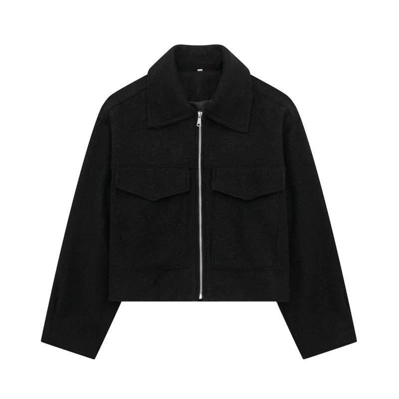 Women's Fall and Winter Short Loose Casual Tweed Jacket
