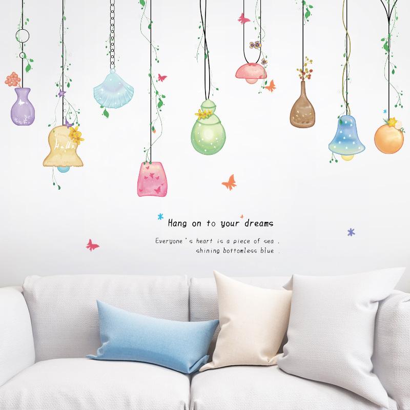 Romantic Wall Sticker, Self-Adhesive Decoration for Living Room, TV Background, Cabinet and Entrance Hall, Unique Ceiling Pendant & Wall Art