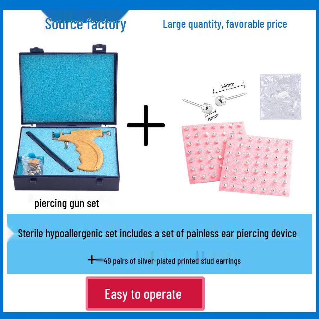 Stainless Steel Ear Piercing Gun with Ear Studs