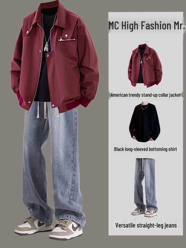 Men s High-End Casual Lapel Workwear Jacket for Spring & Autumn 2026 XXXL