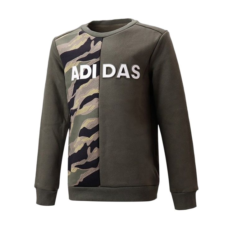 Adidas Толстовка с капюшоном, теплая, повседневная, для детей, зеленая, DT2415 A104