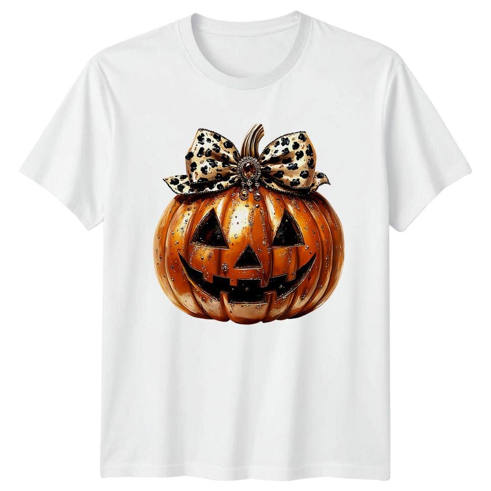 Leopard Pumpkin Halloween Holidays Unisexs TShirt Unisexs Graphic Tee S