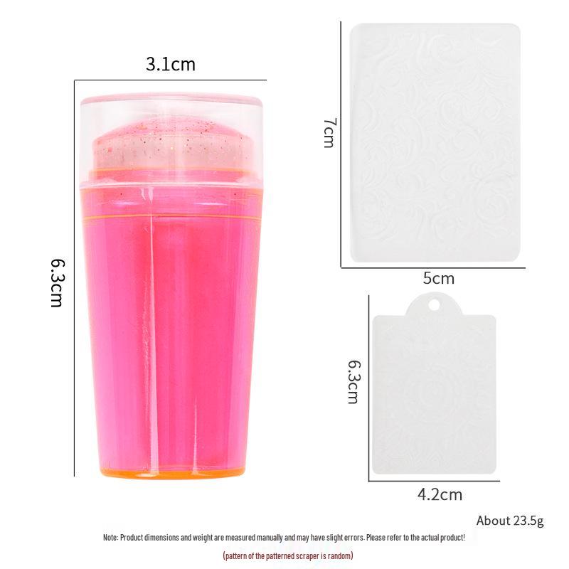 Large Silicone Nail Art Stamp with Lid - Single/Double Head French Design DIY Stamping Tools