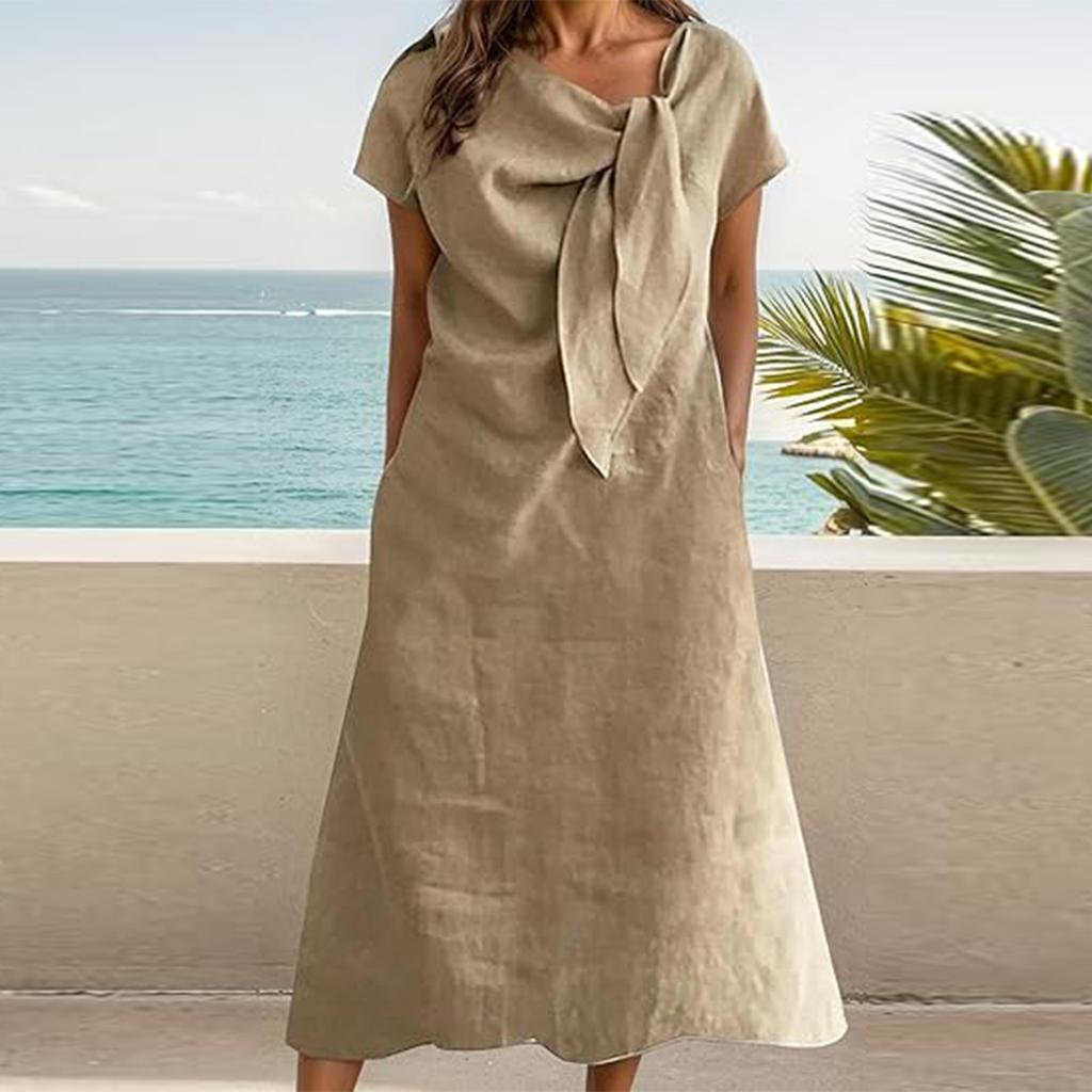 Damen Freizeit- und Mode-Farbenkleid