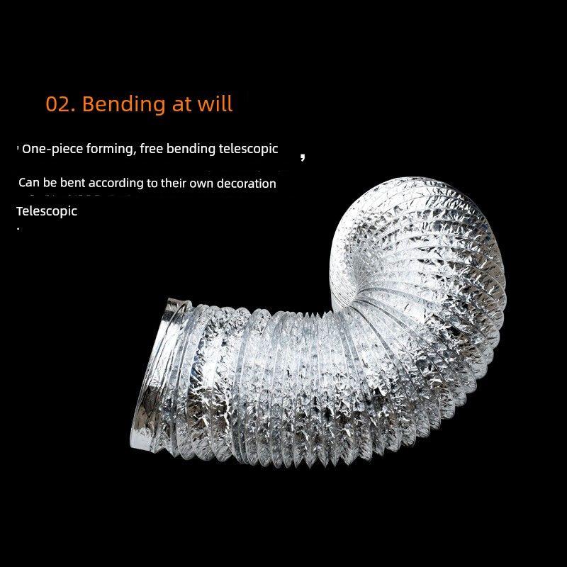 Kitchen Range Hood Smoke Vent Aluminum Foil Exhaust Hood Smoke Vent Retractable Range Hood Accessories Pipe Flue