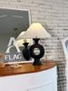 French Retro Resin Black Floor Lamp Bedroom Study Bedside Decorative Desk Lamp White Fabric Lampshade Room Decor Lighting