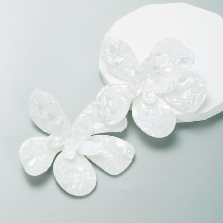 Acrylic Big Flower Earrings Floral Stud Earrings Statement Beach Jewelry