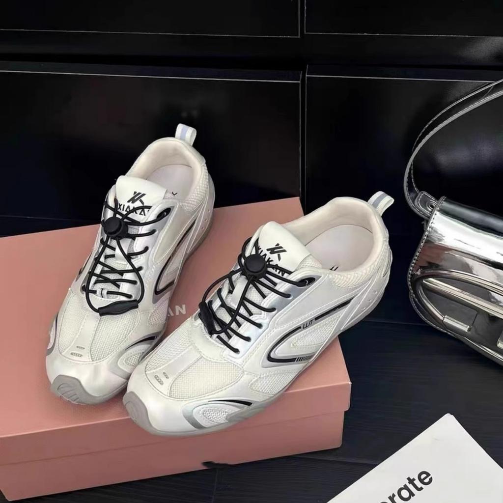 Retro racing shoes women's 2025 new summer mesh breathable Forrest Gump training shoes platform casual sports shoes