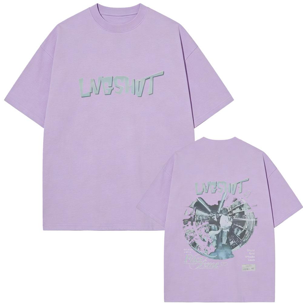 Korean Band Lngshot Graphic Tshirt Unisex Women Clothing Kpop Fashion Trend Short Sleeve Unisex Casual Oversized Crewneck T Shirts