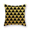 Decorative Throw Pillows Case Polyester Black Gold Geoetric Wave Cushion Cover For Sofa Home Car Bedroom 45X45Cm